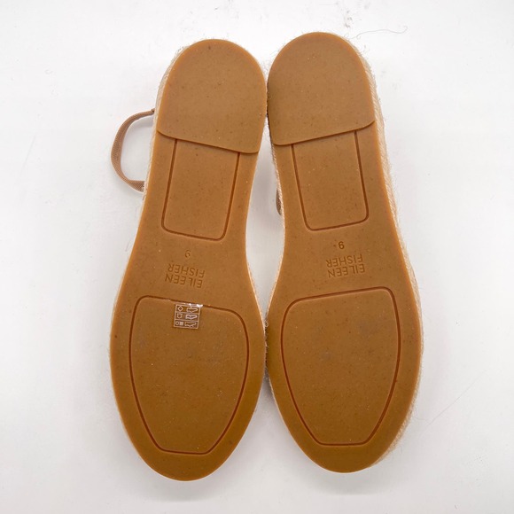 EILEEN FISHER Lala Espadrille Womens 9 Tan Tumbled Leather Ankle Strap D'orsay - Picture 8 of 11